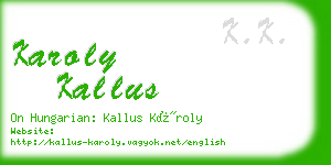 karoly kallus business card